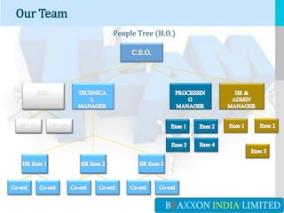 LOGO
People Tree (H.O.)
YOUR COMPANY NAME or YOUR SITE ADDRESS
Our Team
BRAXXON INDIA LIMITED
 