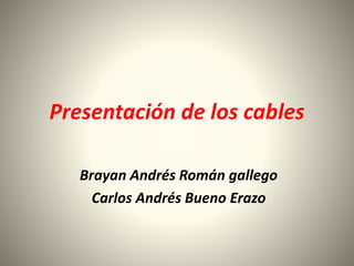 Presentación de los cables
Brayan Andrés Román gallego
Carlos Andrés Bueno Erazo
 