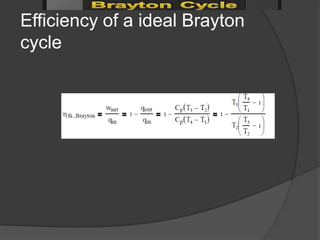 Efficiency of a ideal Brayton
cycle
 
