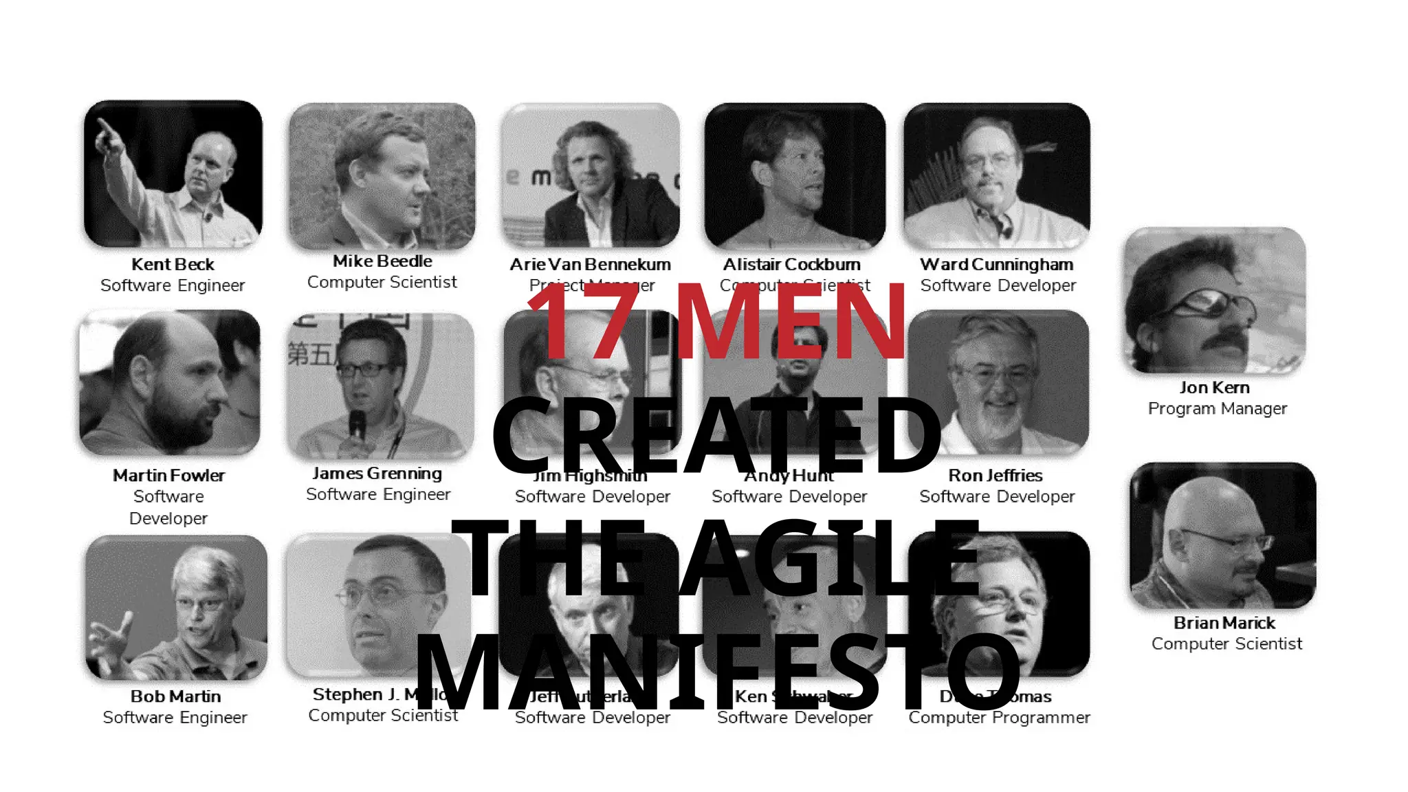 17 MEN
CREATED
THE AGILE
MANIFESTO
 