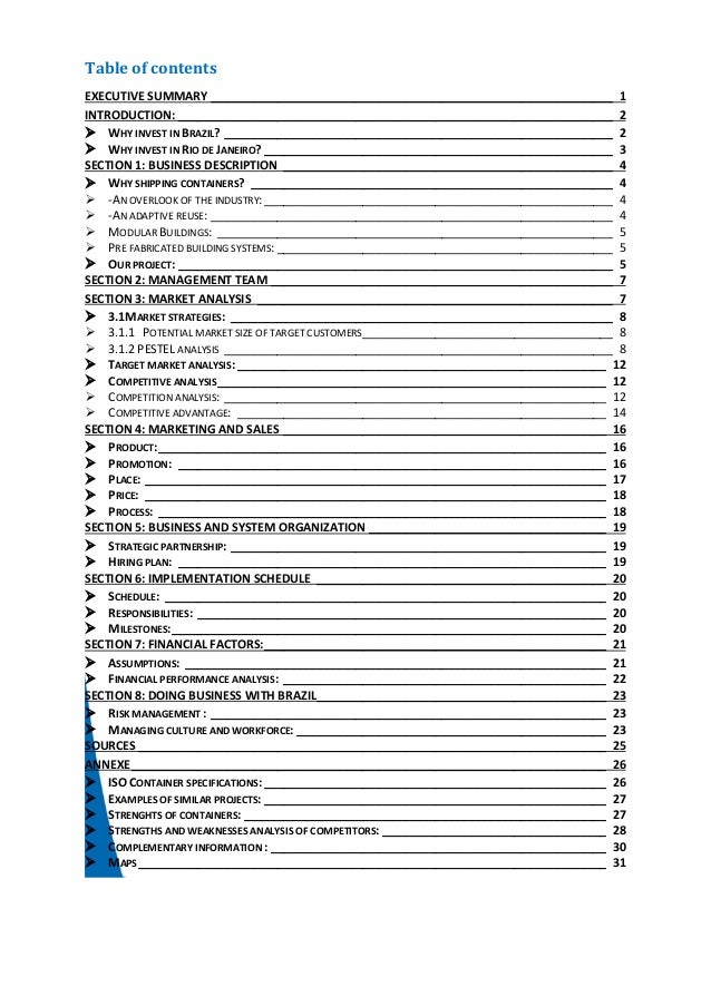 Sample of executive summary for business plan