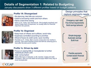 Details of Segmentation 1: Related to Budgeting
January discussions show 3 different profiles based on budget patterns
Pro...