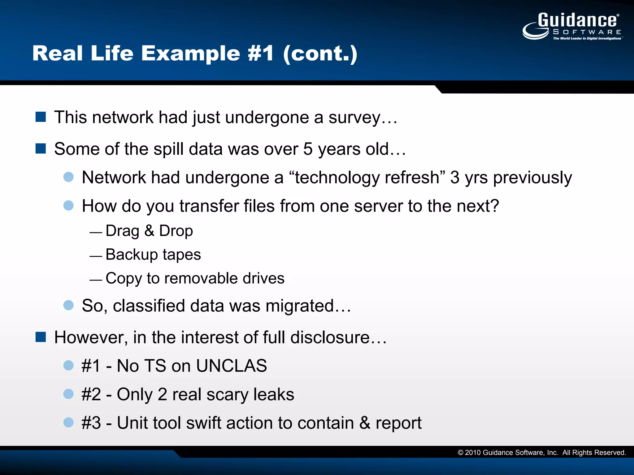 Code is analyzed to find an unique characteristics to be used as a signature Traditional Detection Methods (cont.)Methods seen in viruses a long time agoStealth viruses – Hides changes in the system and therefore the virus by showing original stateOligomorphic viruses – Encrypts body with varying forms and has a constant decryption routinePolymorphic viruses – Contains varying encrypted body and has several copies of decryption (polymorphic)Metamorphic viruses – Uses various code morphing techniques to create new instances that are different in code but identical in nature.Current generation of malware use “Obfuscation” techniques evolved from the above principles to evade signature based schemes.  (Bit shifting, XORing, etc…)Code obfuscation is used to evade “static analysis”