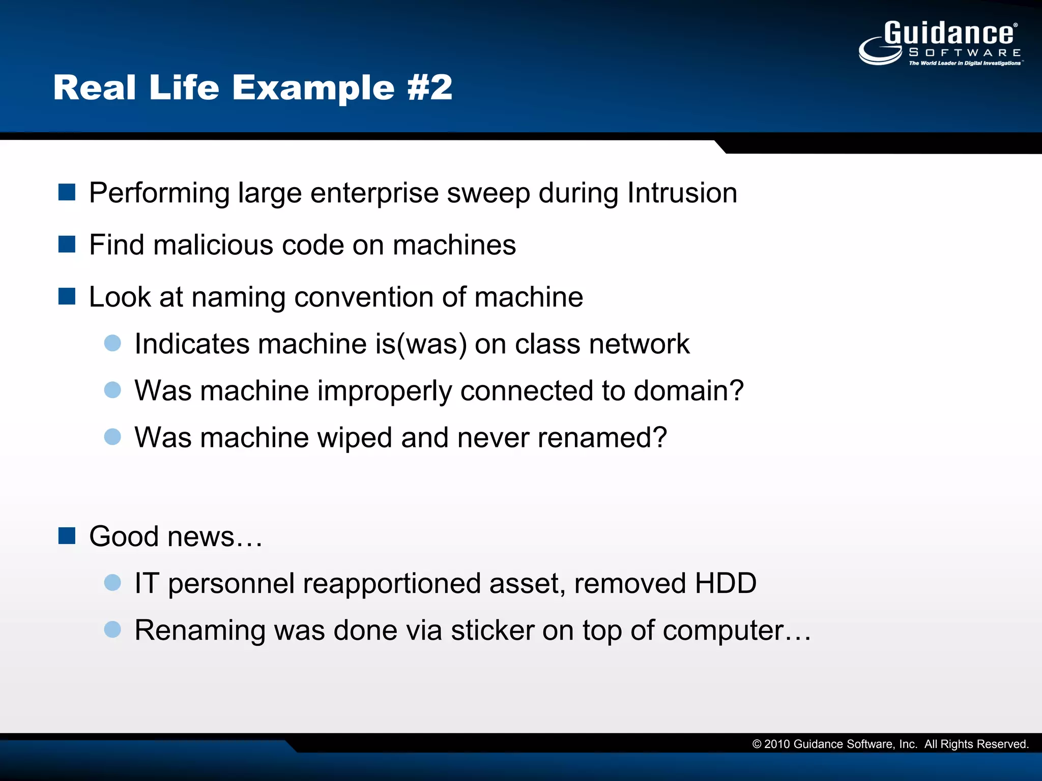 Polymorphic CodeWhen creating a new instance, the malware uses code encryption to encrypt its body (Payload)Different keys are used in different instances so body is different sequence of bytesSimple signatures that are just sequences of bytes in the body are fooledPolymorphic DecryptionSeveral algorithmsUses Code obfuscation Signature changes constantly.