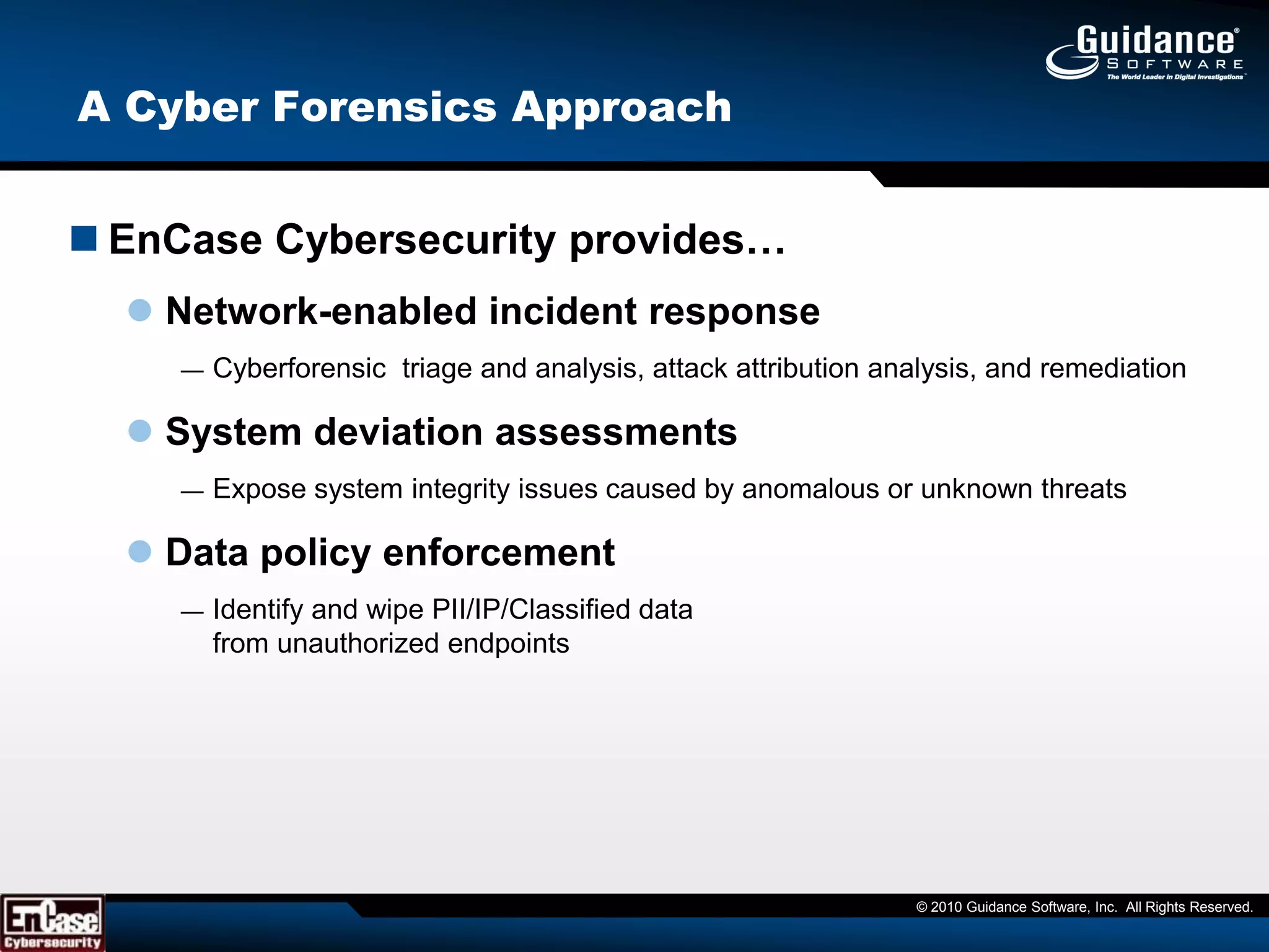 On a Normal Day, an AgencyGets Hit by upwards of 2.4M AttacksHow effective is your security? 99.9%?99%  	12,000 - 24,000 attacks99.9%	1200 - 2400 attacks through each day99.99%	120 - 240 attacks         Multiple technologies must be layered to get near 99.9% effective         It is impossible to achieve impenetrabilityEven if you pulled the plug, they can take the hard drive…
