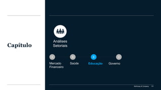 McKinsey & Company 151
Capítulo
Mercado
Financeiro
Saúde GovernoEducação
A B C D
Análises
Setoriais
 