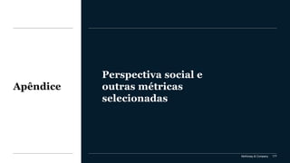 McKinsey & Company 177
Apêndice
Perspectiva social e
outras métricas
selecionadas
 