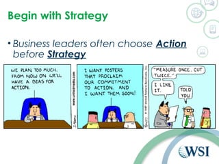 Begin with Strategy 
• Business leaders often choose Action 
before Strategy 
 