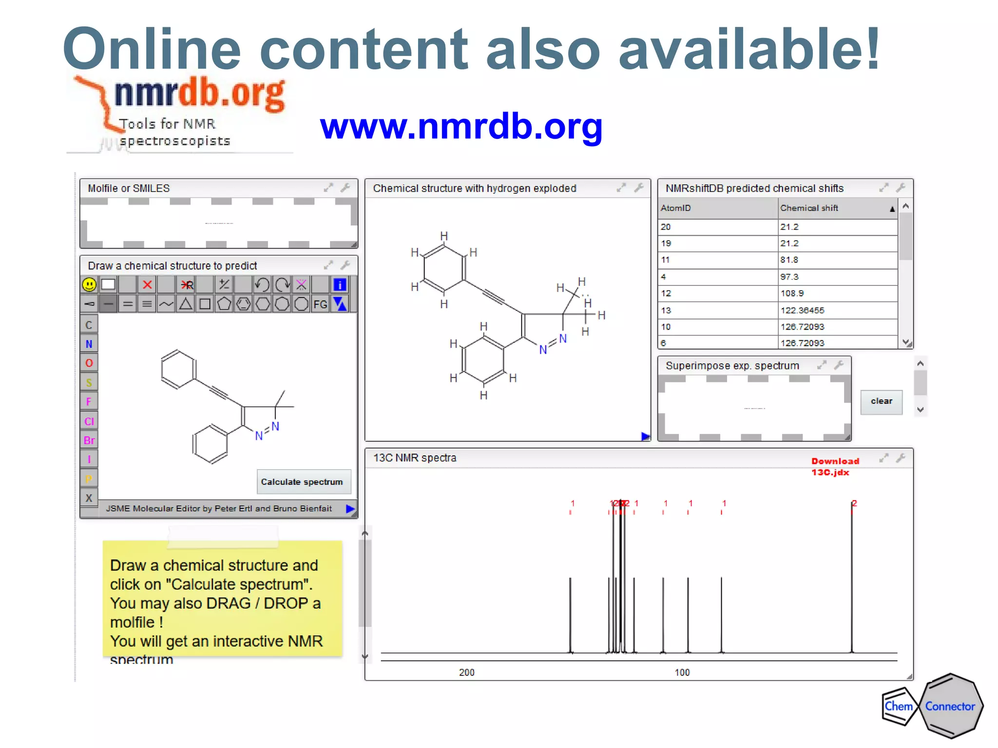 Online content also available!
www.nmrdb.org
 
