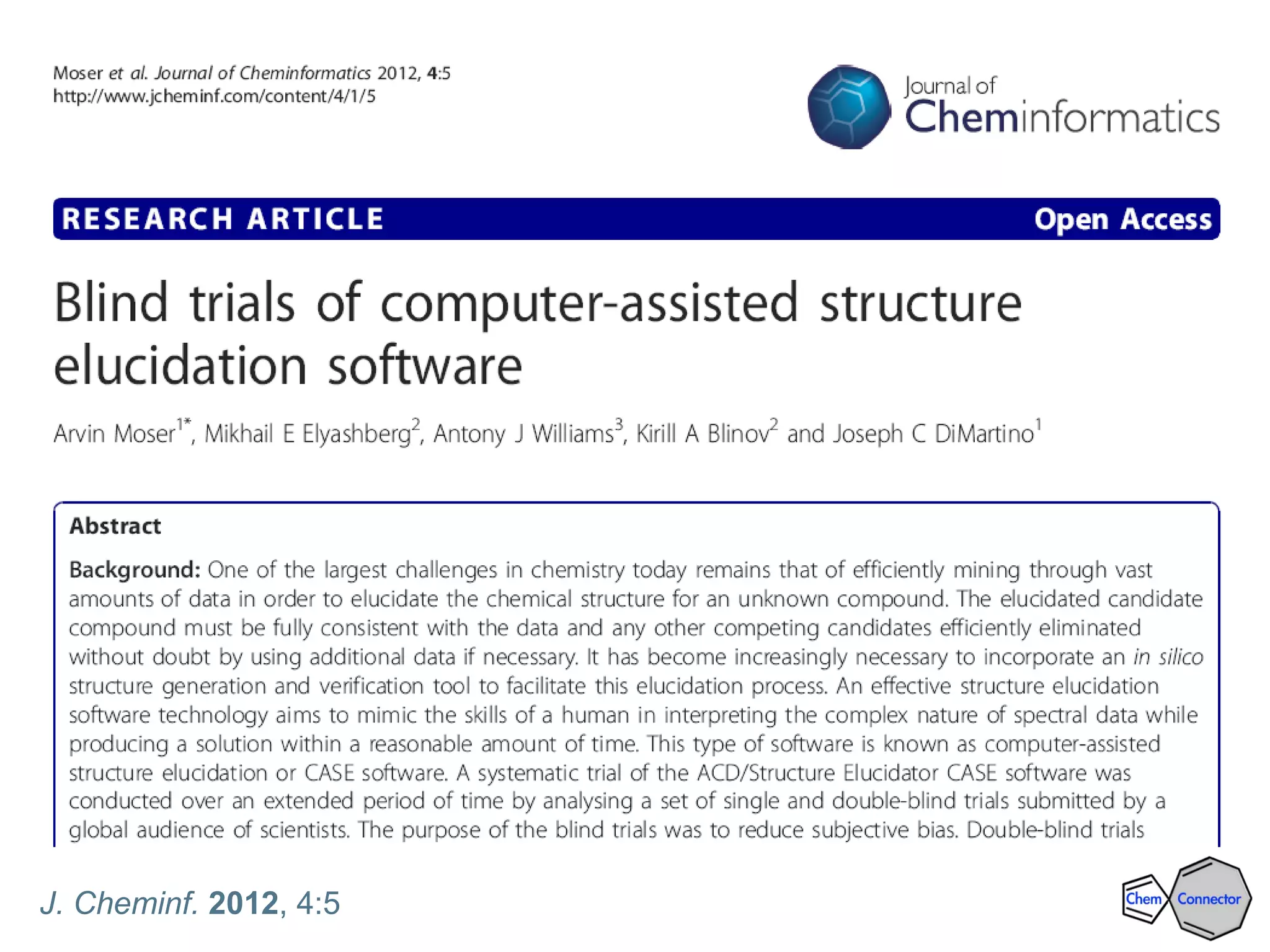 J. Cheminf. 2012, 4:5
 