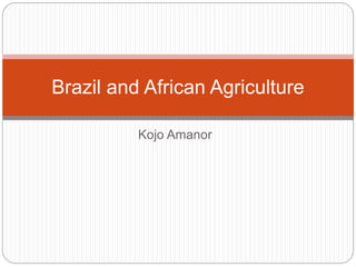 Kojo Amanor
Brazil and African Agriculture
 