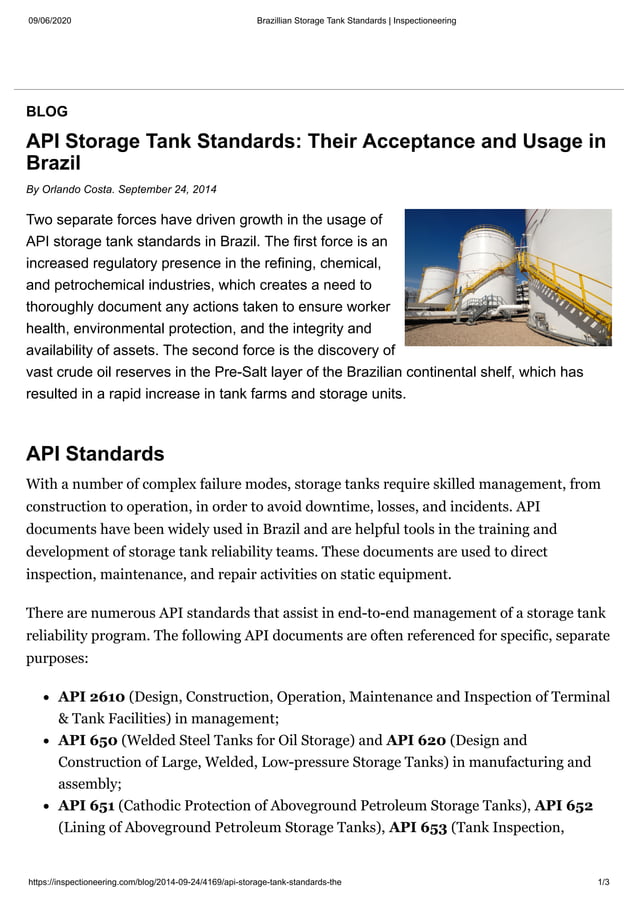 Brazillian Storage Tank Standards Inspectioneering PDF