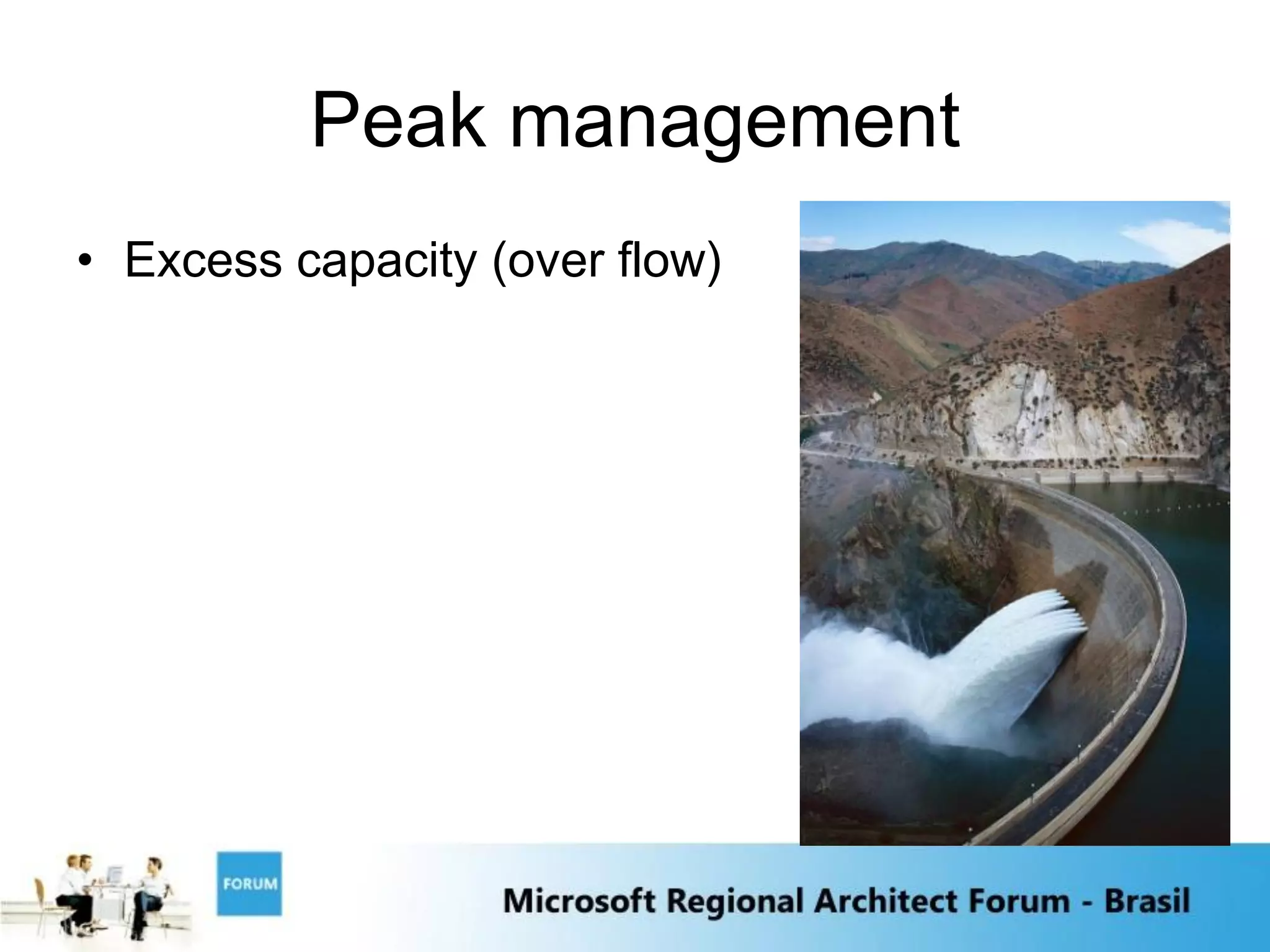 Peak management
• Excess capacity (over flow)
 