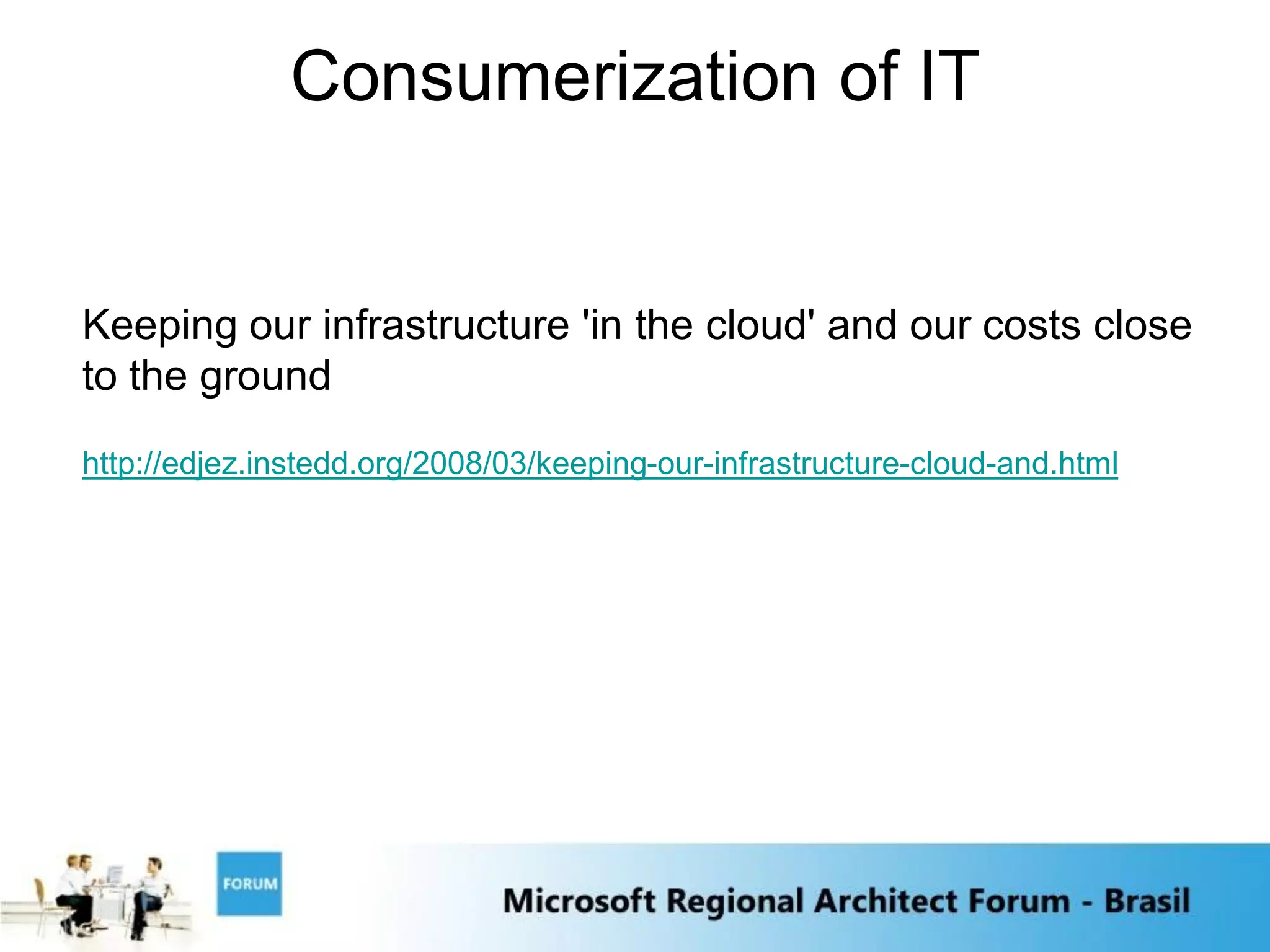 Consumerization of IT


Keeping our infrastructure 'in the cloud' and our costs close
to the ground
http://edjez.instedd.org/2008/03/keeping-our-infrastructure-cloud-and.html
 