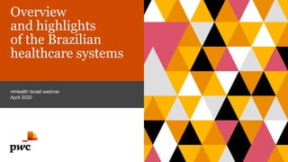 Overview
and highlights
of the Brazilian
healthcare systems
mHealth Israel webinar
April 2020
 