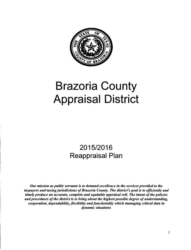 Brazoria cad reappraisal plan 20152016