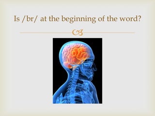 
Is /br/ at the beginning of the word?
 