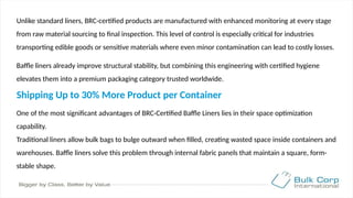 BRC-Certified Baffle Liners: Enhancing Safety and Efficiency in Bulk ...