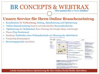 Wir bieten Ihnen professionelleHilfe beim Einrichten Ihrer lokalenOnline-Werbung