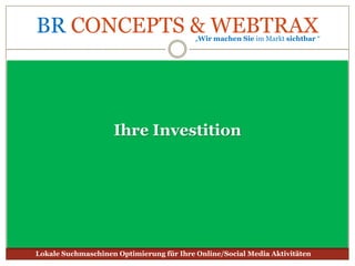 Dabei bietenwir Ihnen mehr als ausschließlich den reinen Eintrag. Wir binden Fotos, Videos, Gutscheineund spezielle Angebotein Ihren Brancheneintrag mit ein
