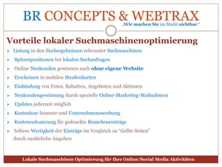 Lokale Suchmaschinenoptimierungfür Ihre Online-Aktivitäten