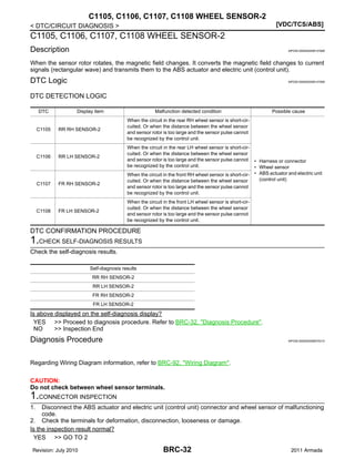 Sensor Code C1107 2011 Armada BRAKE CONTROL SYSTEM SERVICE MANUAL | PDF