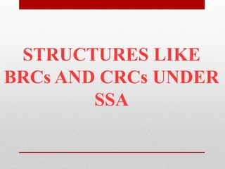 STRUCTURES LIKE
BRCs AND CRCs UNDER
SSA
 