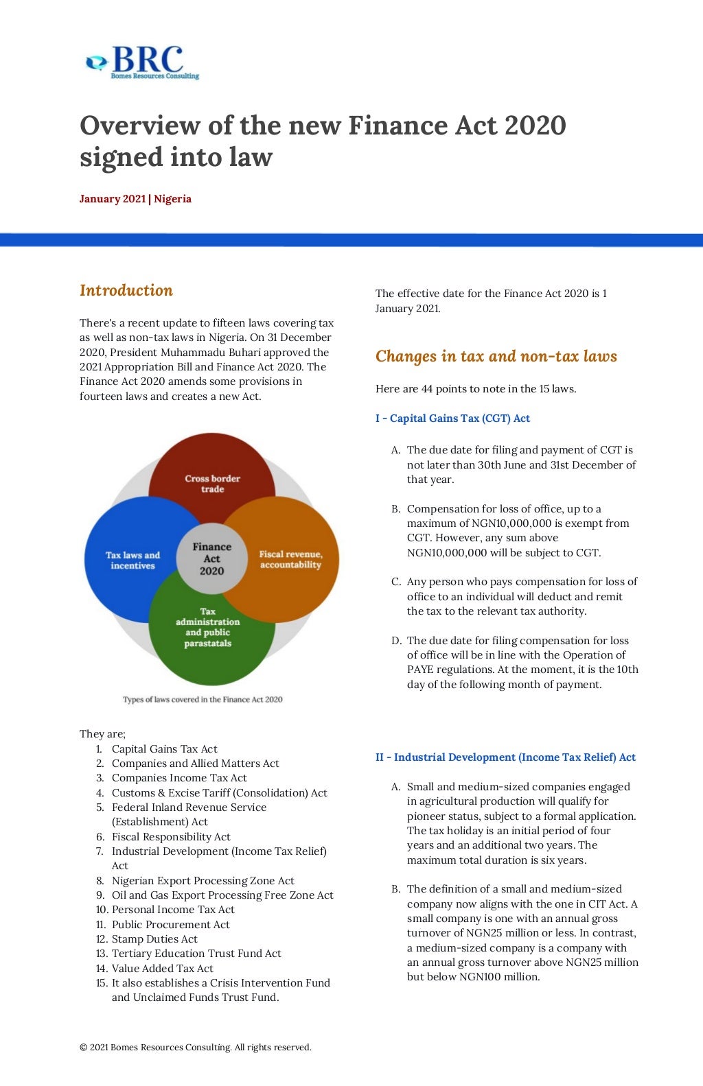Overview of Finance Act 2020 Nigeria