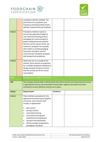 Brc auditor check list | PDF