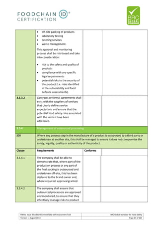 Brc auditor check list | PDF