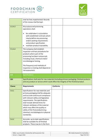 Brc auditor check list | PDF