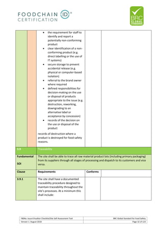 Brc auditor check list | PDF