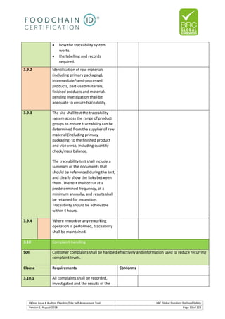 Brc auditor check list | PDF