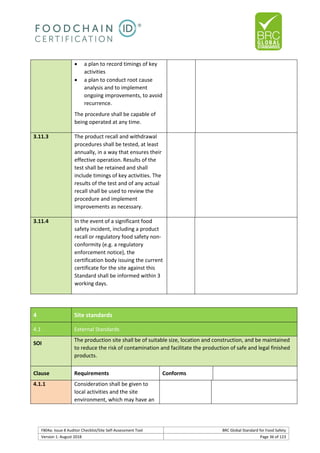 Brc auditor check list | PDF