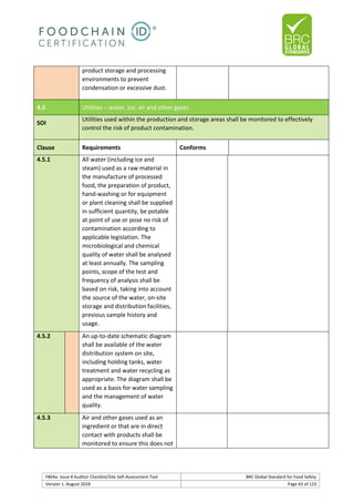 Brc auditor check list | PDF