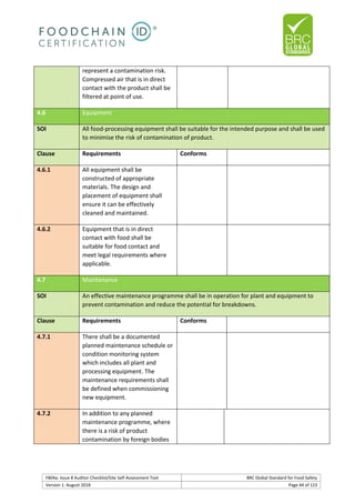 Brc auditor check list | PDF