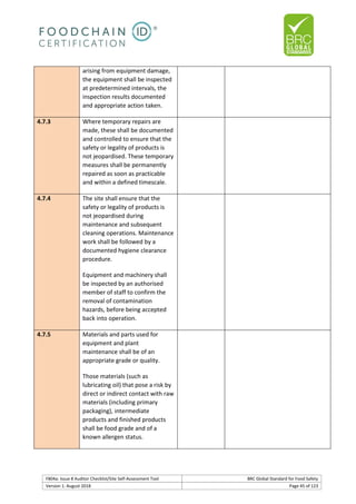 Brc auditor check list | PDF