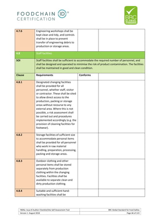 Brc auditor check list | PDF