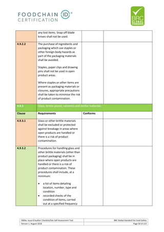 Brc auditor check list | PDF