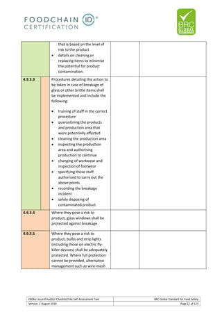 Brc auditor check list | PDF