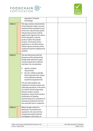 Brc auditor check list | PDF