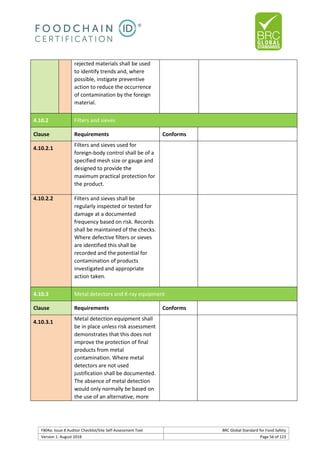 Brc auditor check list | PDF