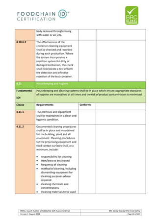 Brc auditor check list | PDF