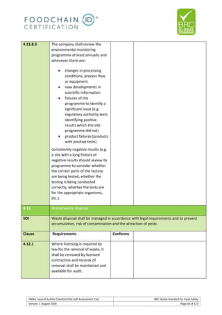 Brc auditor check list | PDF