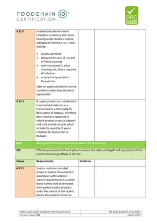 Brc auditor check list | PDF