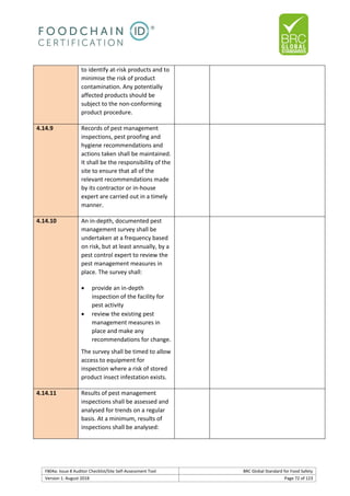 Brc auditor check list | PDF