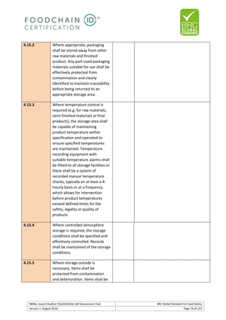 Brc auditor check list | PDF