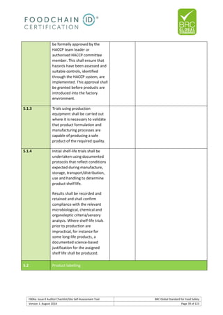 Brc auditor check list | PDF
