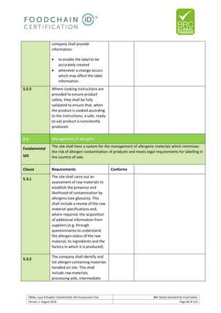 Brc auditor check list | PDF