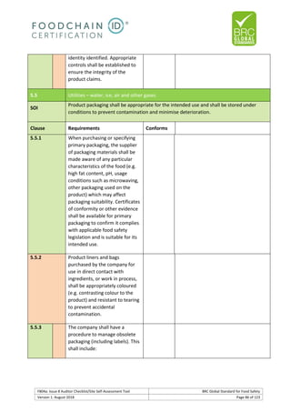 Brc auditor check list | PDF
